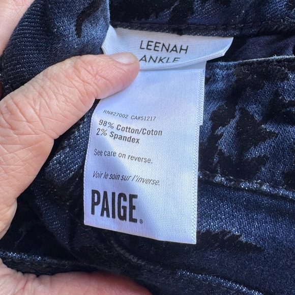 PAIGE Dark Blue and Black Leenah Ankle Denim Jeans, Size 27, High Rise, NWOT - Picture 7 of 8